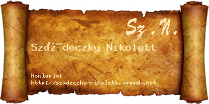 Szádeczky Nikolett névjegykártya
