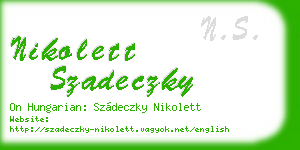 nikolett szadeczky business card