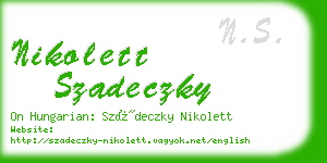 nikolett szadeczky business card